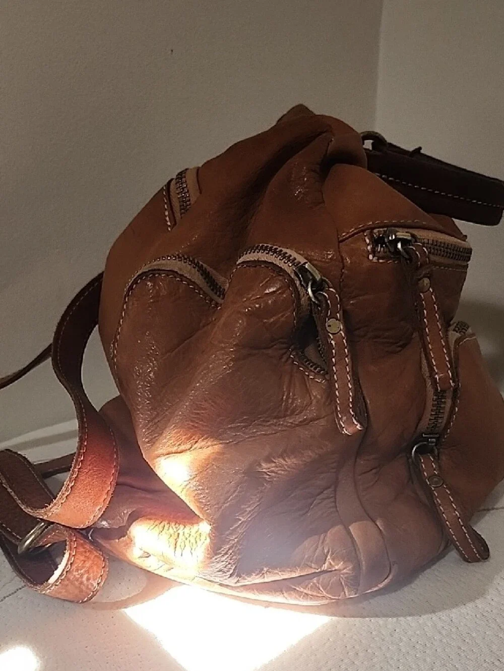 Lusher.co Quest Brown Backpack Purse